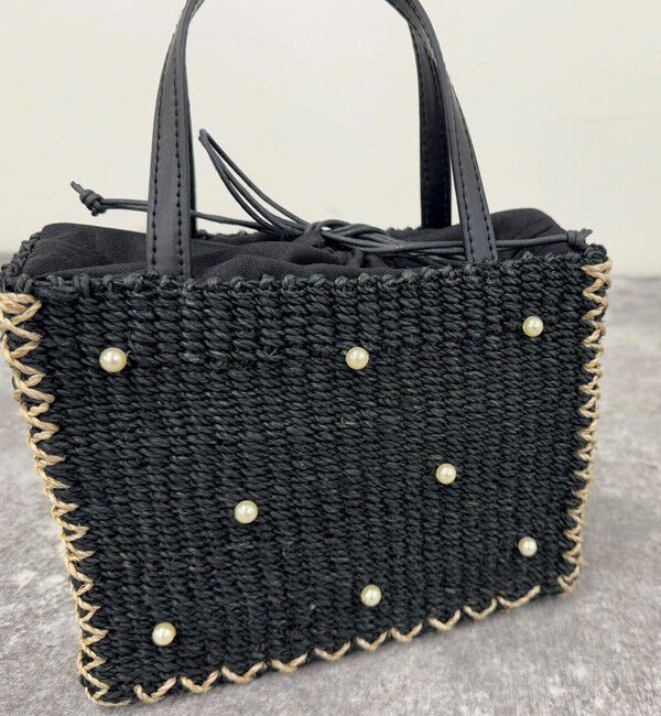 fredy emue「ドットパールスクエアアバカトートバッグ」|かごバッグ|