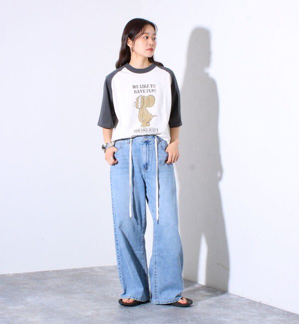 GLOSTER「【Disney】【TOM&JERRY】ピグメント/ラグランスリーブ プリントTシャツ 」|Tシャツ・カットソー|