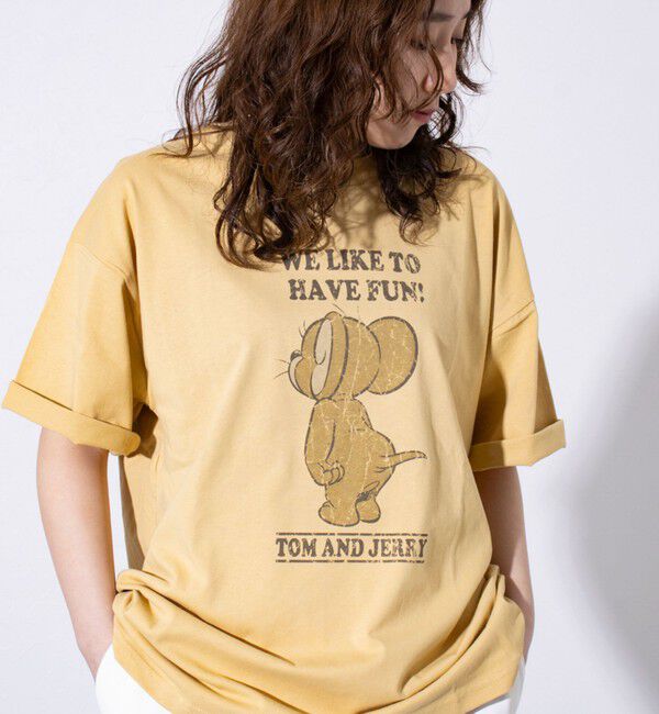 GLOSTER「【Disney】【TOM&JERRY】ピグメント/ラグランスリーブ プリントTシャツ 」|Tシャツ・カットソー|