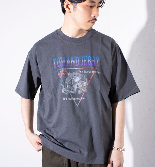 GLOSTER「【Disney】【TOM&JERRY】ピグメント/ラグランスリーブ プリントTシャツ 」|Tシャツ・カットソー|