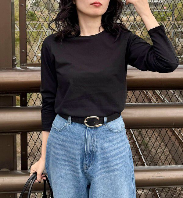 fredy emue「ハイツイストコットンコンパクトロンTシャツ」|Tシャツ・カットソー|ブラック