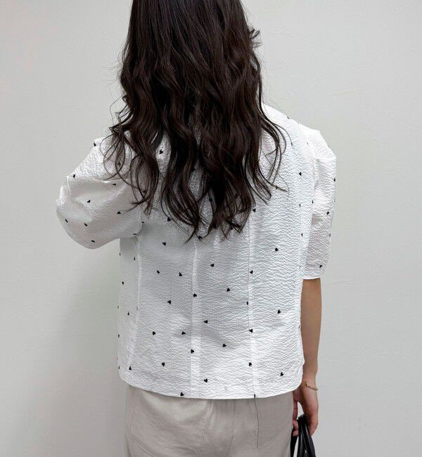 fredy emue「【WEB限定カラーあり】コットンリップルハート刺繍ブラウス」|シャツ・ブラウス|