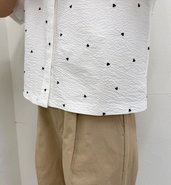 fredy emue「【WEB限定カラーあり】コットンリップルハート刺繍ブラウス」|シャツ・ブラウス|