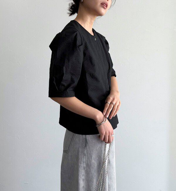 fredy emue「【WEB限定カラーあり】コットンリップルハート刺繍ブラウス」|シャツ・ブラウス|