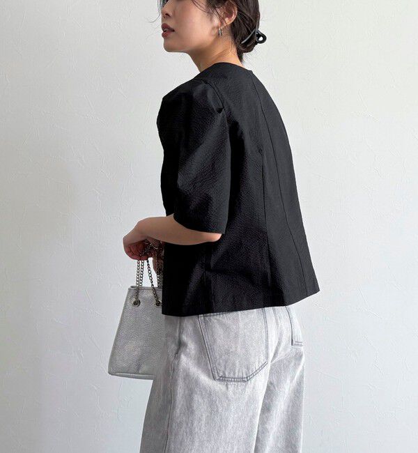 fredy emue「【WEB限定カラーあり】コットンリップルハート刺繍ブラウス」|シャツ・ブラウス|