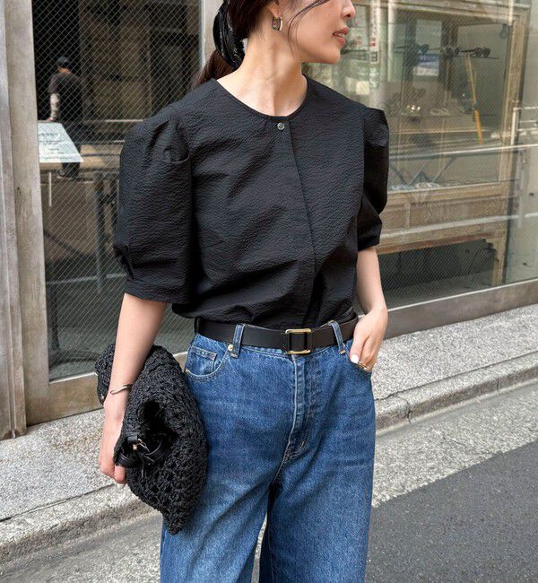 fredy emue「【WEB限定カラーあり】コットンリップルハート刺繍ブラウス」|シャツ・ブラウス|