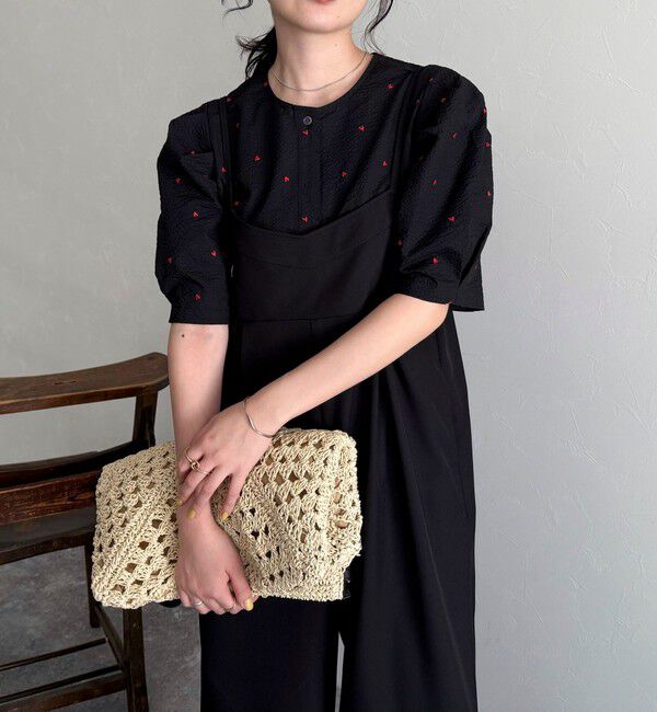 fredy emue「【WEB限定カラーあり】コットンリップルハート刺繍ブラウス」|シャツ・ブラウス|