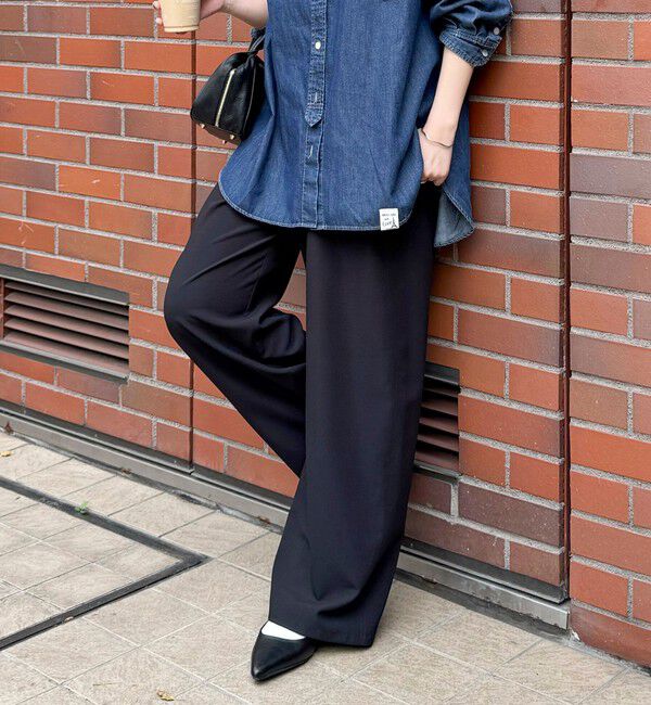 fredy emue「ドライスラブストレートイージーパンツ」|チノ|ブラック