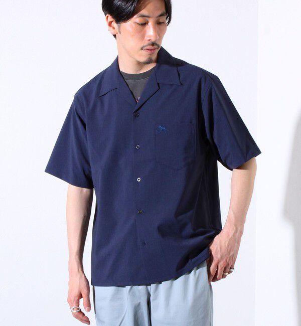 GLOSTER「【GLOSTER/グロスター】フレンチブルドッグ刺繍 COOLMAX オープンカラーシャツ」|シャツ・ブラウス|