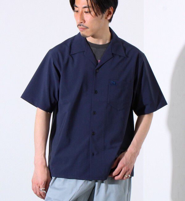 GLOSTER「【GLOSTER/グロスター】フレンチブルドッグ刺繍 COOLMAX オープンカラーシャツ」|シャツ・ブラウス|