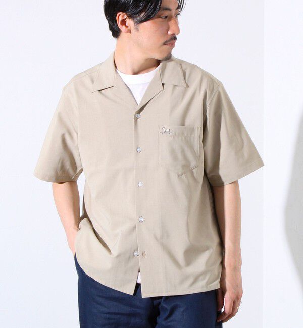 GLOSTER「【GLOSTER/グロスター】フレンチブルドッグ刺繍 COOLMAX オープンカラーシャツ」|シャツ・ブラウス|