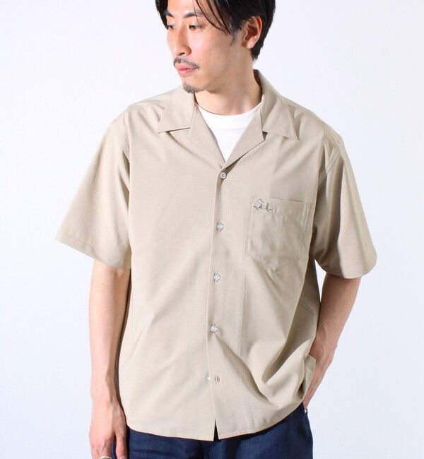 GLOSTER「【GLOSTER/グロスター】フレンチブルドッグ刺繍 COOLMAX オープンカラーシャツ」|シャツ・ブラウス|