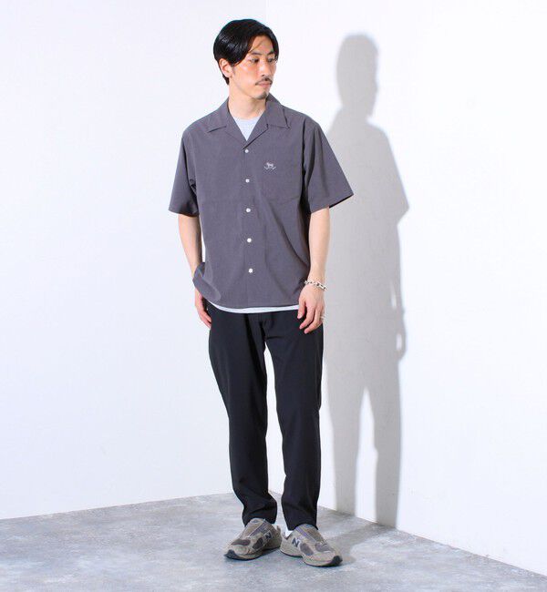 GLOSTER「【GLOSTER/グロスター】フレンチブルドッグ刺繍 COOLMAX オープンカラーシャツ」|シャツ・ブラウス|