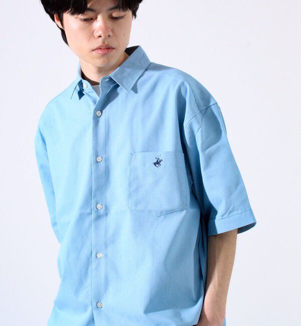 GLOSTER「【BEVERLY HILLS POLO CLUB】テックシアー速乾半袖シャツ」|シャツ・ブラウス|サックス