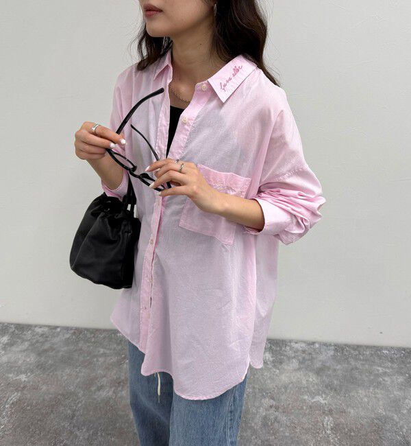 fredy emue「刺繍入りオーバーシャツ」|シャツ・ブラウス|ベビーピンク