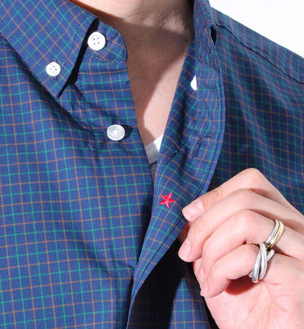 GLOSTER「【GLOSTER/グロスター】BOY ASTLAD ボタンダウン 半袖チェックシャツ ワンポイント」|シャツ・ブラウス|