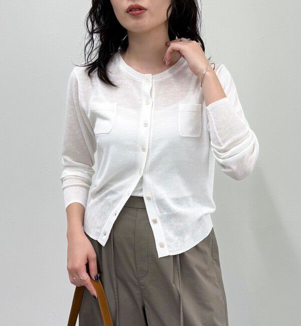 fredy emue「リネン混ポケ付きカーディガン」|カーディガン|