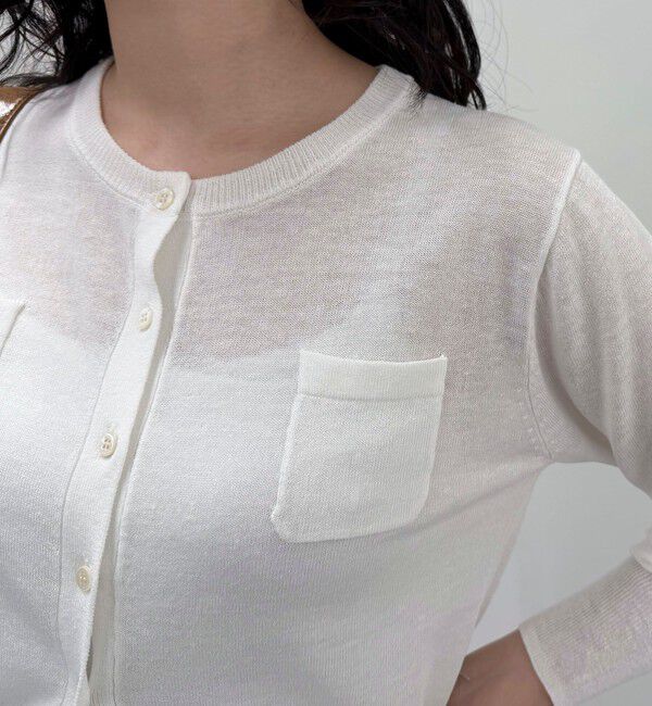 fredy emue「リネン混ポケ付きカーディガン」|カーディガン|