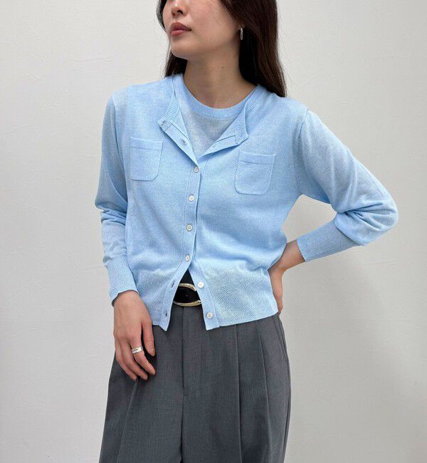 fredy emue「リネン混ポケ付きカーディガン」|カーディガン|