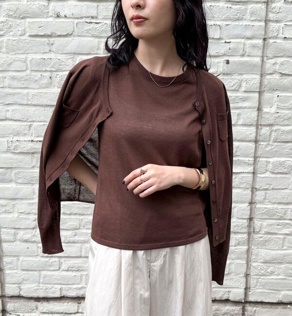 fredy emue「リネン混ポケ付きカーディガン」|カーディガン|