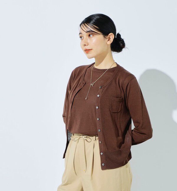 fredy emue「リネン混ポケ付きカーディガン」|カーディガン|