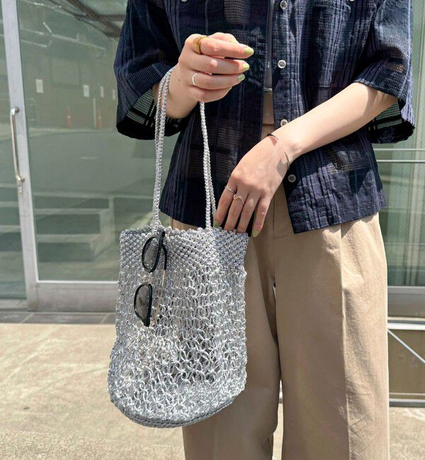 fredy emue「【The Bagmati】メタリックコードラウンドバッグ」|かごバッグ|