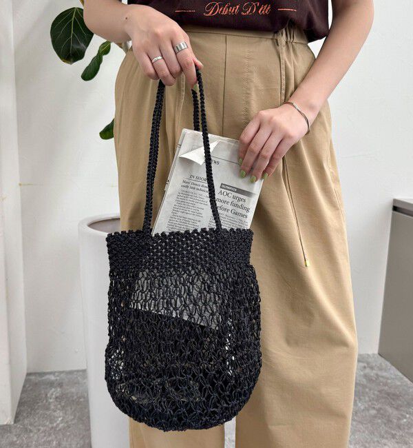 fredy emue「【The Bagmati】メタリックコードラウンドバッグ」|かごバッグ|