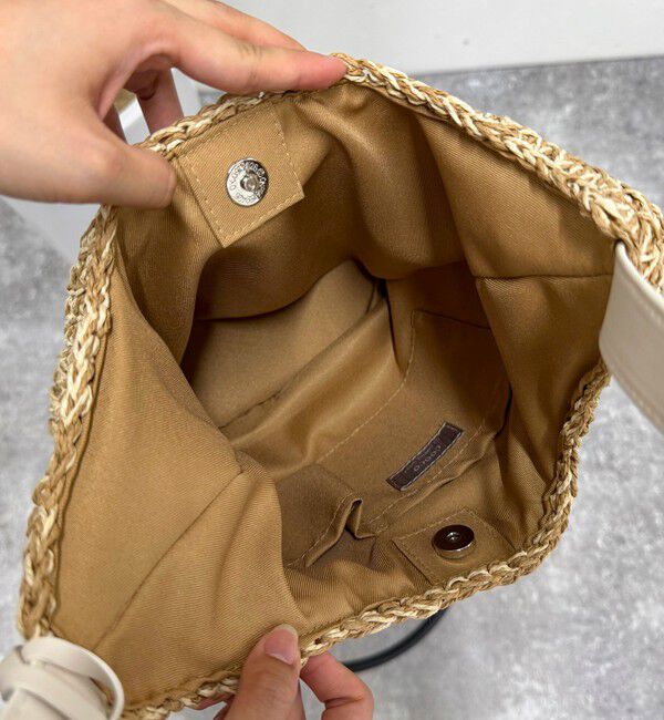 fredy emue「MIXペーパー柄編みワンハンドルバッグ」|かごバッグ|