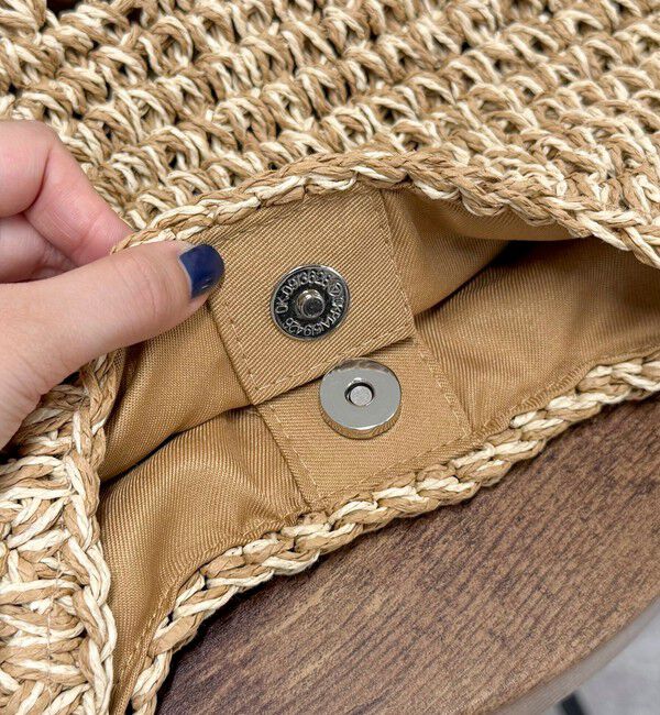 fredy emue「MIXペーパー柄編みワンハンドルバッグ」|かごバッグ|