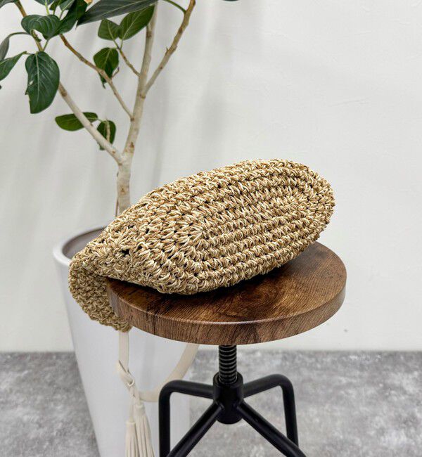 fredy emue「MIXペーパー柄編みワンハンドルバッグ」|かごバッグ|