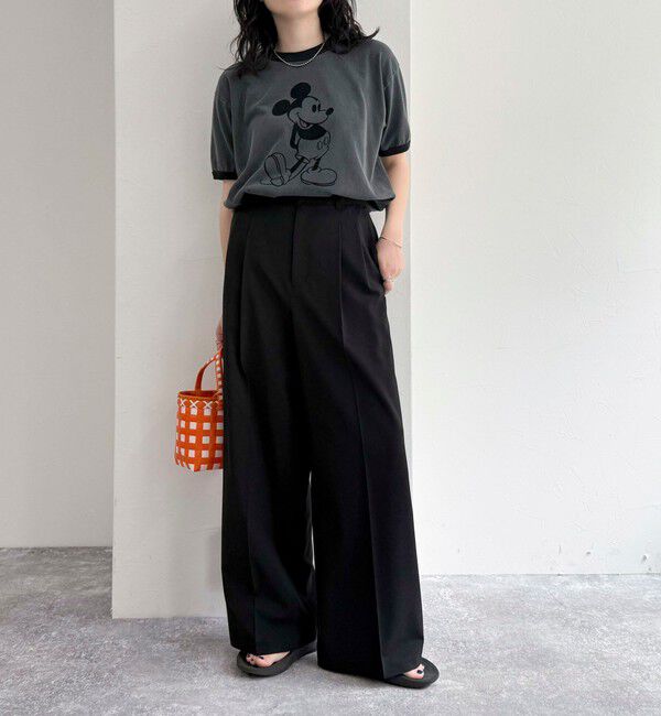 fredy emue「【吸水速乾/接触冷感/ウォッシャブル/防シワ加工】接触冷感タックスラックスパンツ」|スラックス|