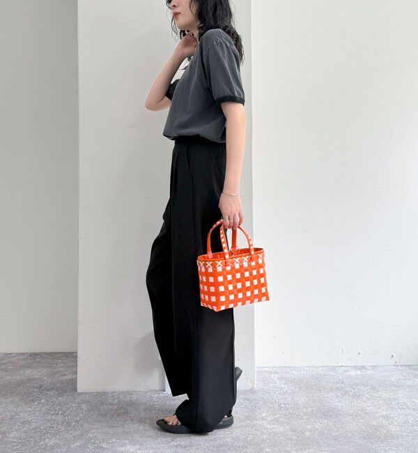 fredy emue「【吸水速乾/接触冷感/ウォッシャブル/防シワ加工】接触冷感タックスラックスパンツ」|スラックス|