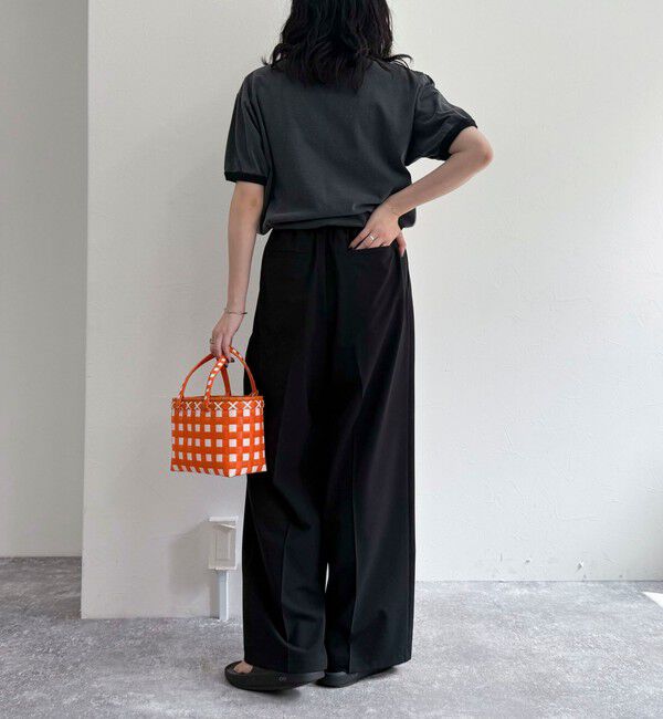 fredy emue「【吸水速乾/接触冷感/ウォッシャブル/防シワ加工】接触冷感タックスラックスパンツ」|スラックス|