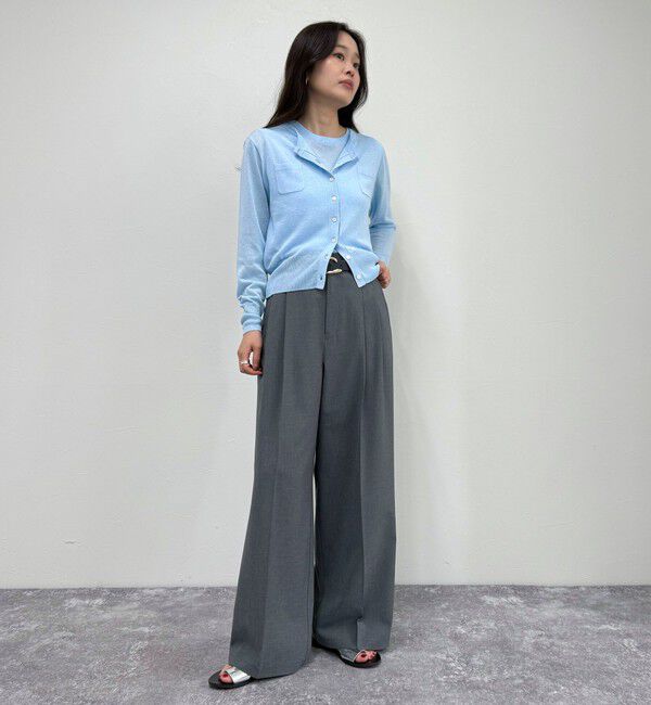 fredy emue「【吸水速乾/接触冷感/ウォッシャブル/防シワ加工】接触冷感タックスラックスパンツ」|スラックス|