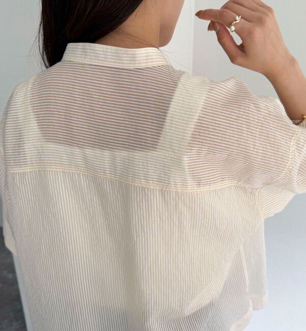 fredy emue「半袖シアーストライプシャツ」|シャツ・ブラウス|