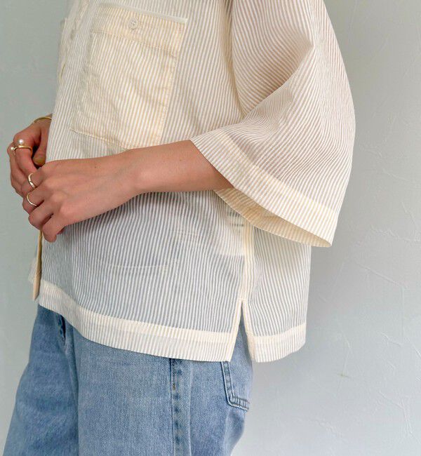fredy emue「半袖シアーストライプシャツ」|シャツ・ブラウス|