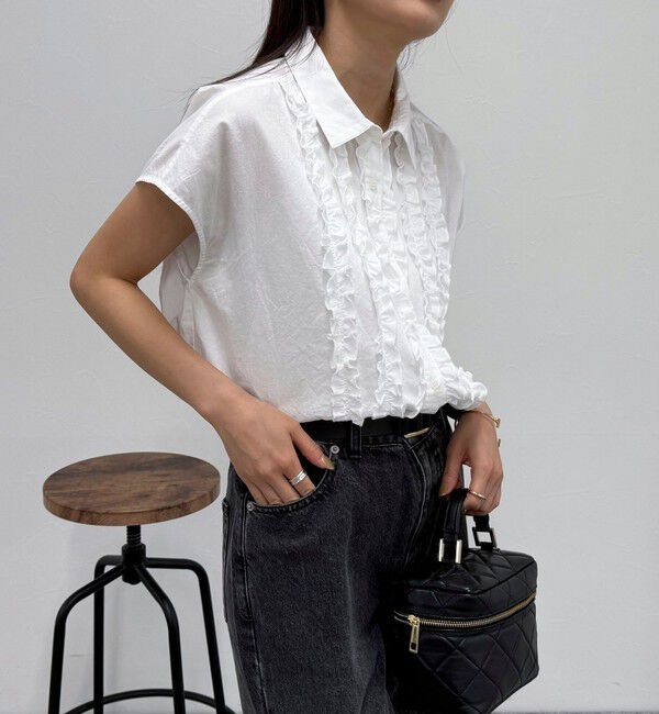 fredy emue「フレンチスリーブフリルブラウス」|シャツ・ブラウス|