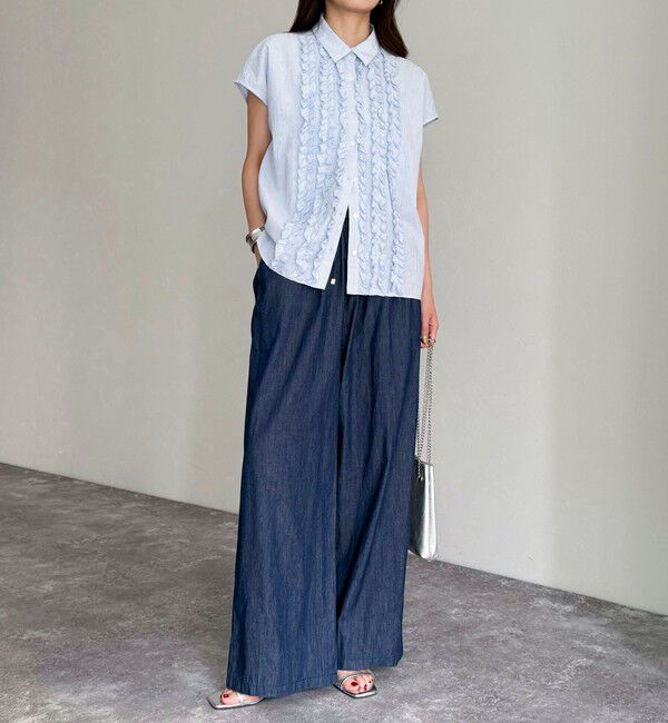 fredy emue「フレンチスリーブフリルブラウス」|シャツ・ブラウス|