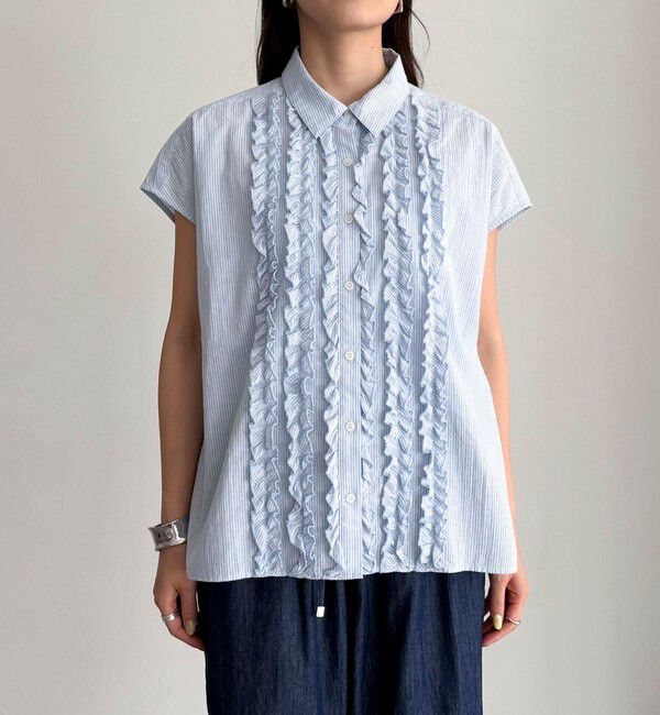 fredy emue「フレンチスリーブフリルブラウス」|シャツ・ブラウス|