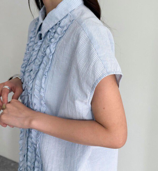 fredy emue「フレンチスリーブフリルブラウス」|シャツ・ブラウス|