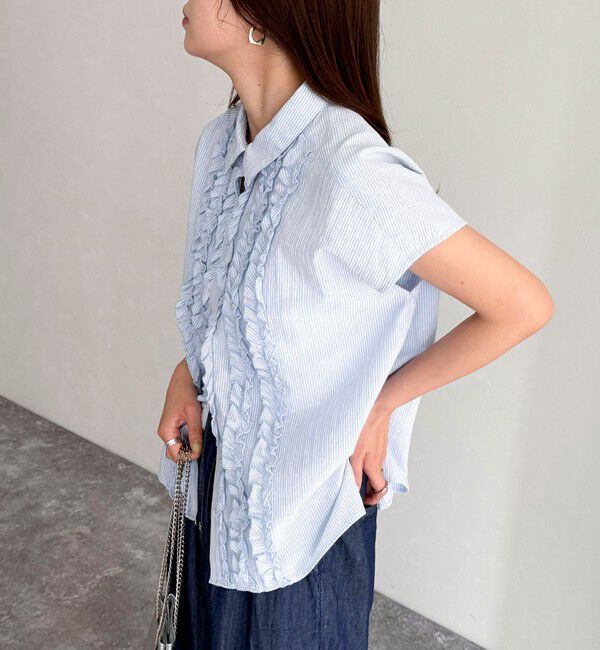 fredy emue「フレンチスリーブフリルブラウス」|シャツ・ブラウス|