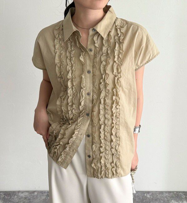 fredy emue「フレンチスリーブフリルブラウス」|シャツ・ブラウス|