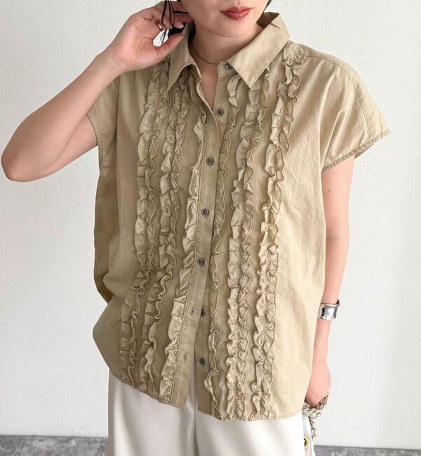 fredy emue「フレンチスリーブフリルブラウス」|シャツ・ブラウス|