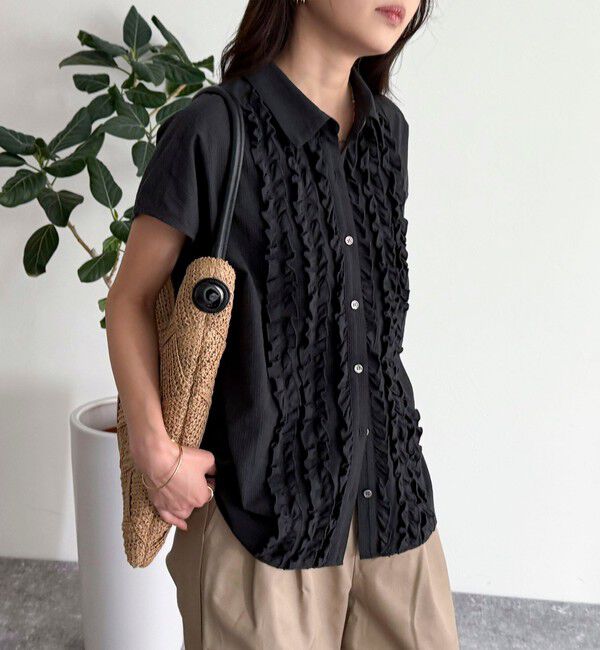 fredy emue「フレンチスリーブフリルブラウス」|シャツ・ブラウス|