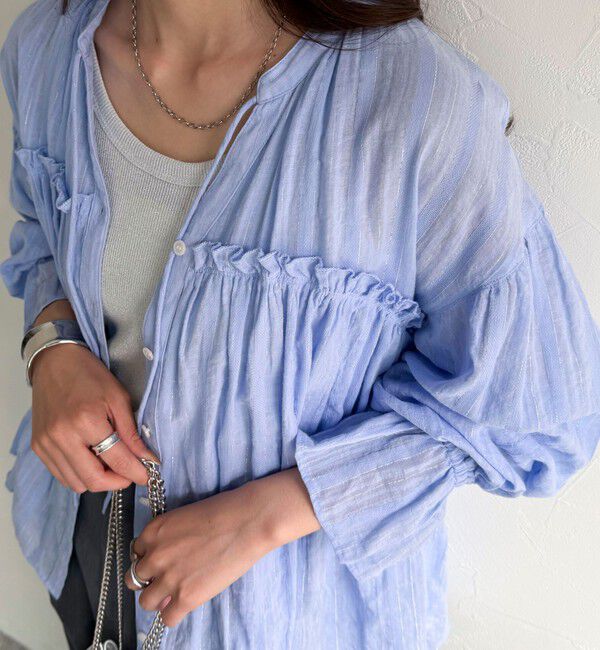 fredy emue「コットンギャザーオーバーブラウス」|シャツ・ブラウス|