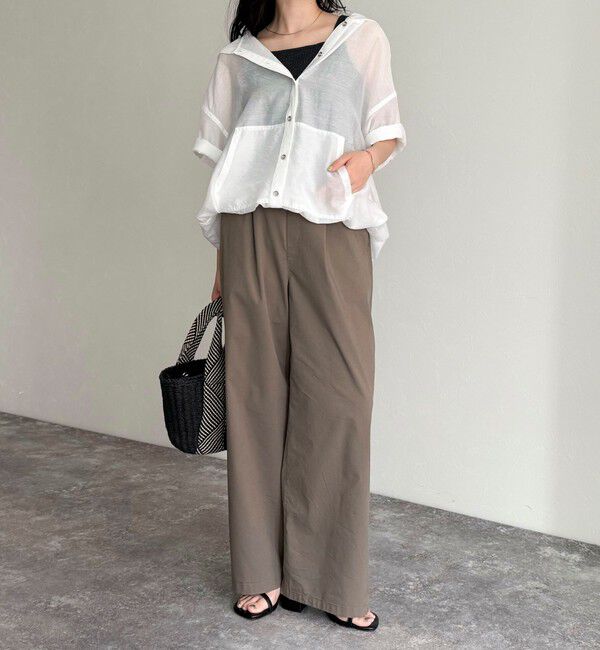 fredy emue「シアーフーディハーフスリーブシャツ」|シャツ・ブラウス|