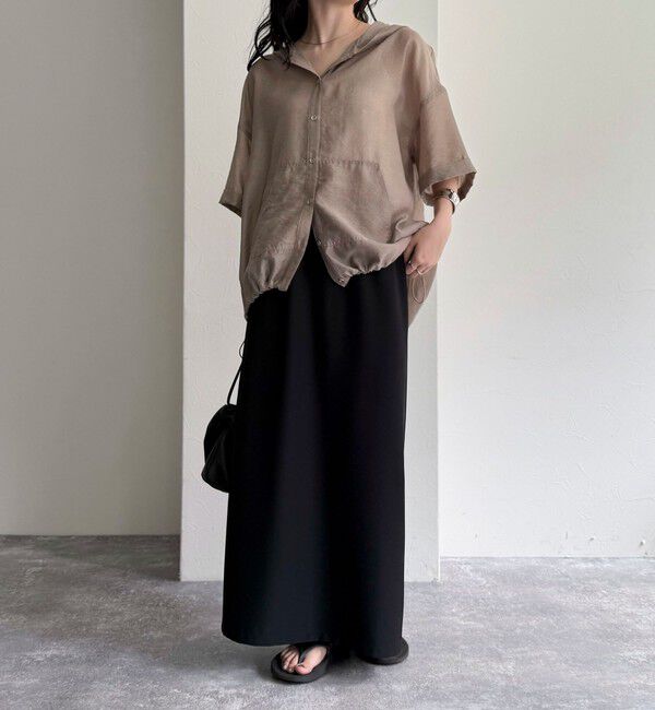 fredy emue「シアーフーディハーフスリーブシャツ」|シャツ・ブラウス|