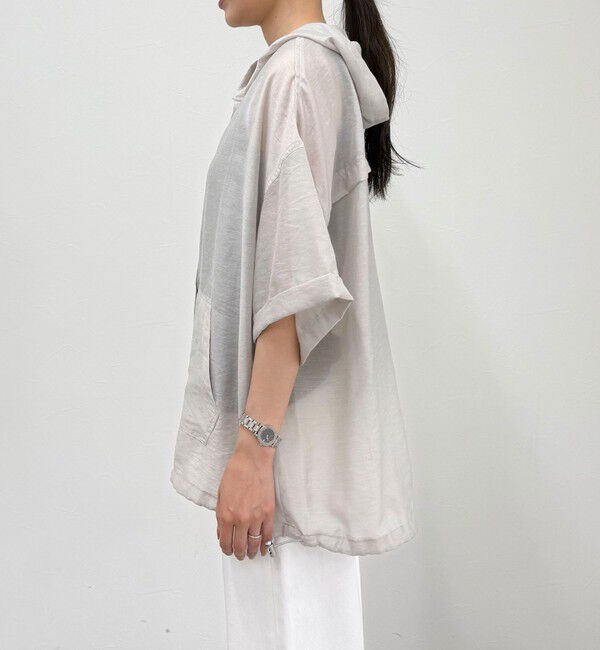 fredy emue「シアーフーディハーフスリーブシャツ」|シャツ・ブラウス|