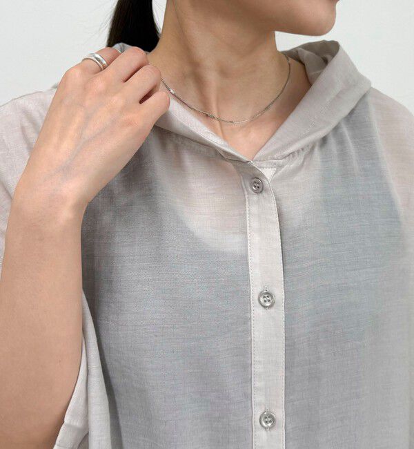 fredy emue「シアーフーディハーフスリーブシャツ」|シャツ・ブラウス|