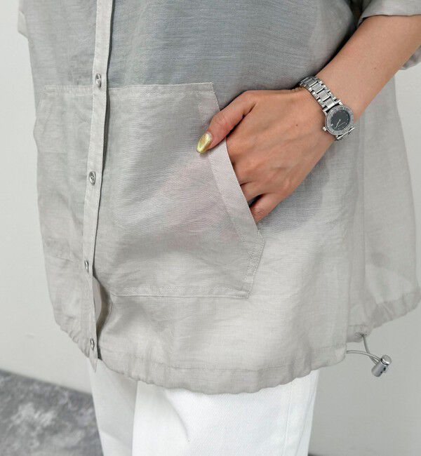 fredy emue「シアーフーディハーフスリーブシャツ」|シャツ・ブラウス|